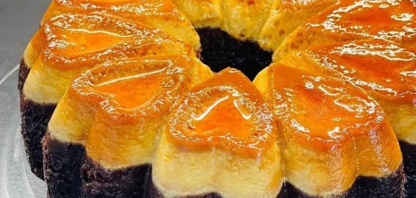 طرز تهیه کیک کرم کارامل شکلاتی