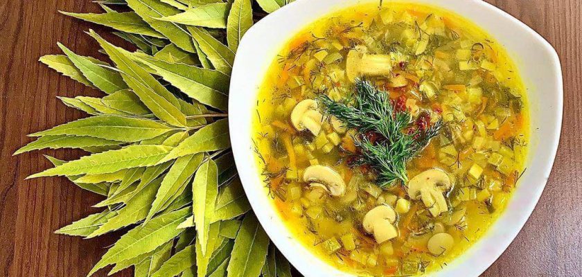 طرز تهیه سوپ کدو سبز و قارچ و شوید