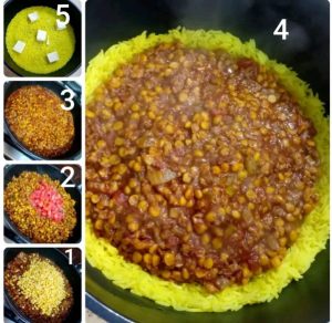 طرز تهیه لپه پلو با گوشت چرخ کرده مجلسی