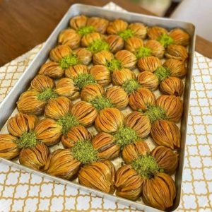 طرز تهیه باقلوا صدفی ترکیه ای با خمیر خانگی